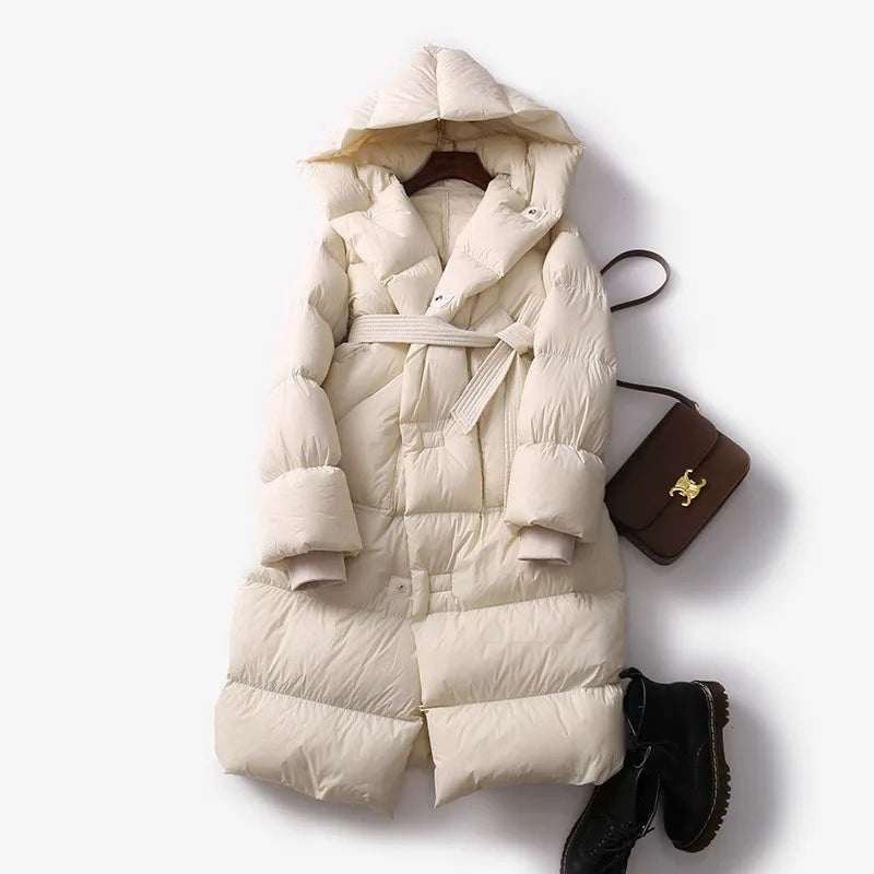 Krohn-e | Lang mit Kapuze für Frauen Ideal für den Winter