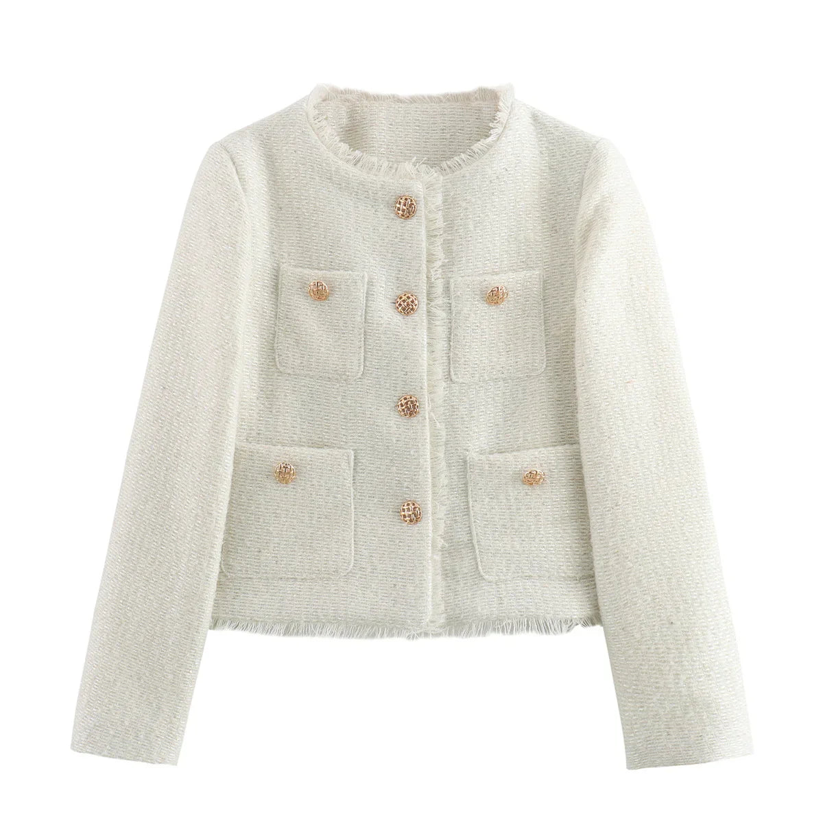 Krohn-e | Klassischer Tweed-blazer Wollmischung Zeitlos und Elegant