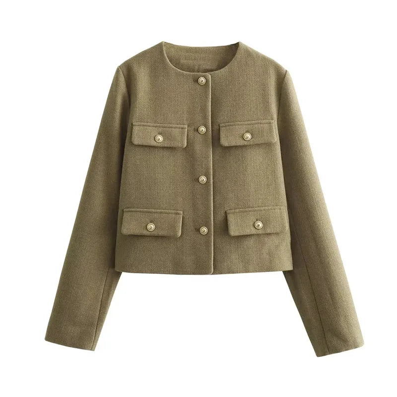 Krohn-e | Schicke und elegante Blazerjacke mit Knopfverschluss für Damen