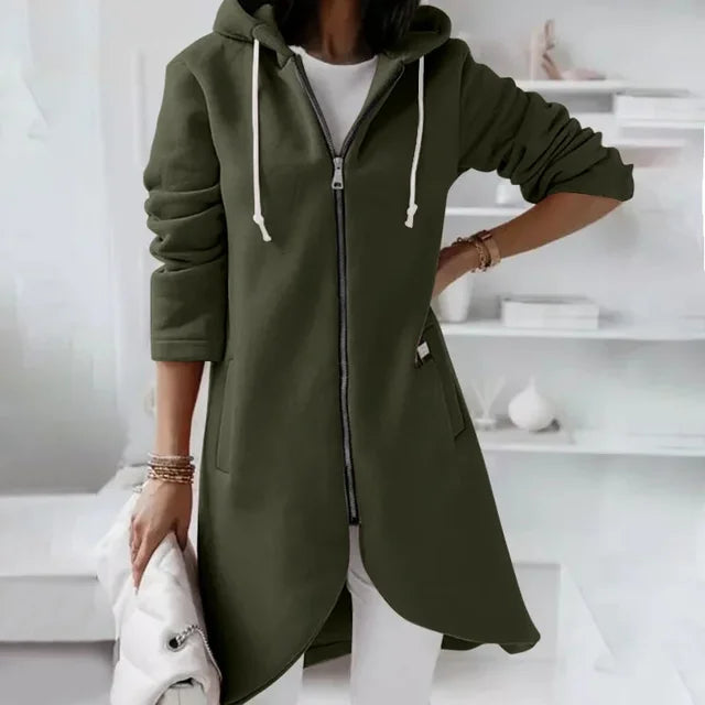 Krohn-e | Hoodie-Cardigan mit abgerundetem Saum