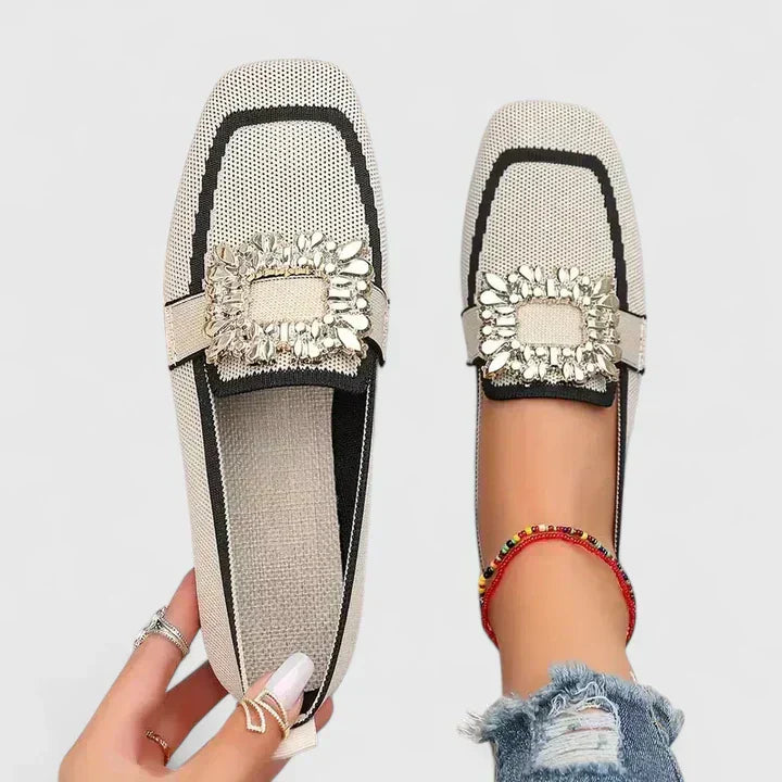 KROHN-E Damen Loafer Slip-On Stützende Sohle Bequem