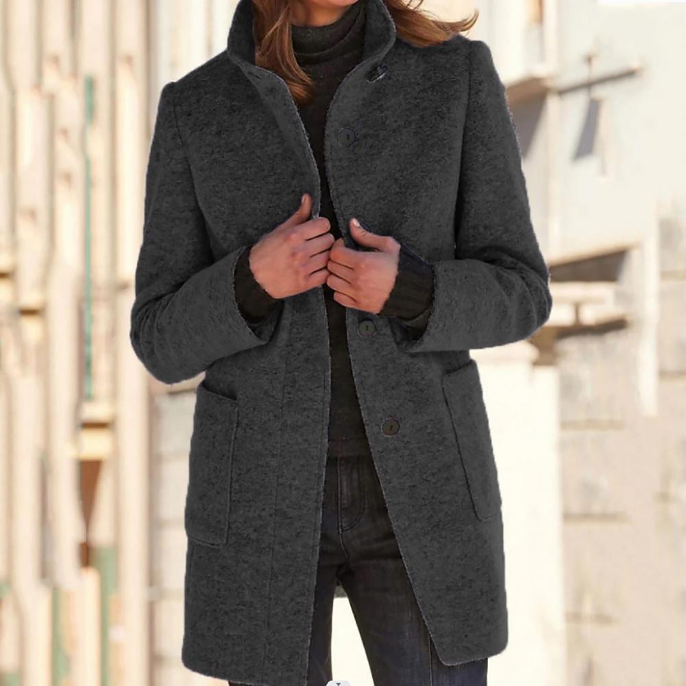 Krohn-e | Elegante Lange Jacke mit Stehkragen