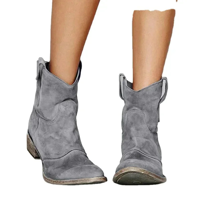 Krohn-e | Vintage-Leder-Spitzen-Stiefeletten