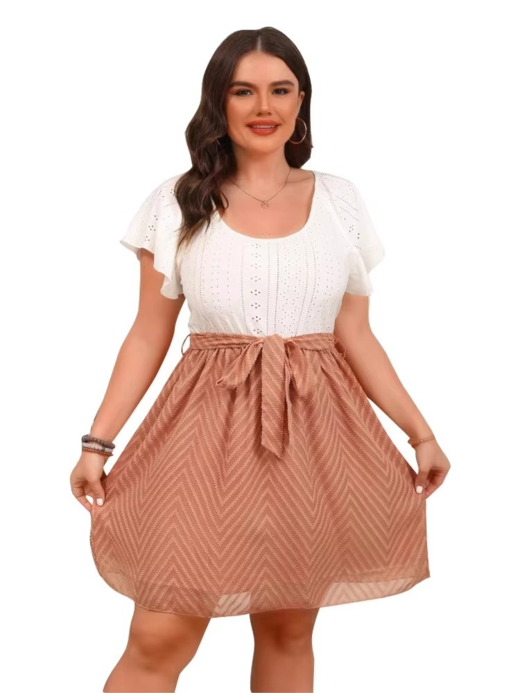 Roswitha® Damenkleid mit Spitze und Gürtel