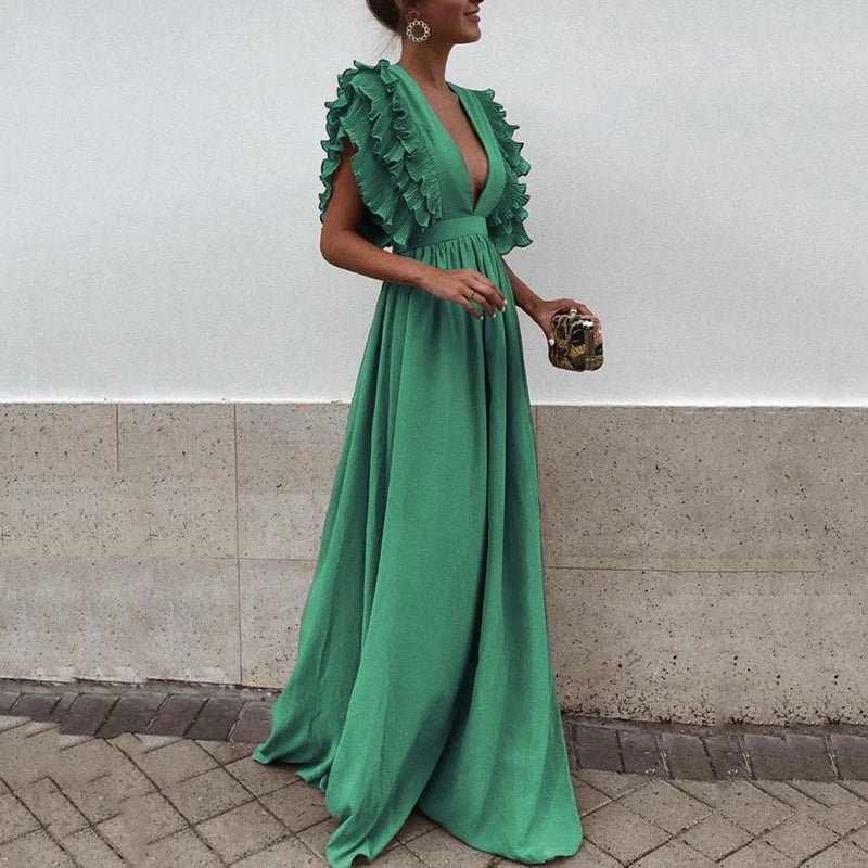 Raffiniertes Kleid mit Puffärmeln - Leora