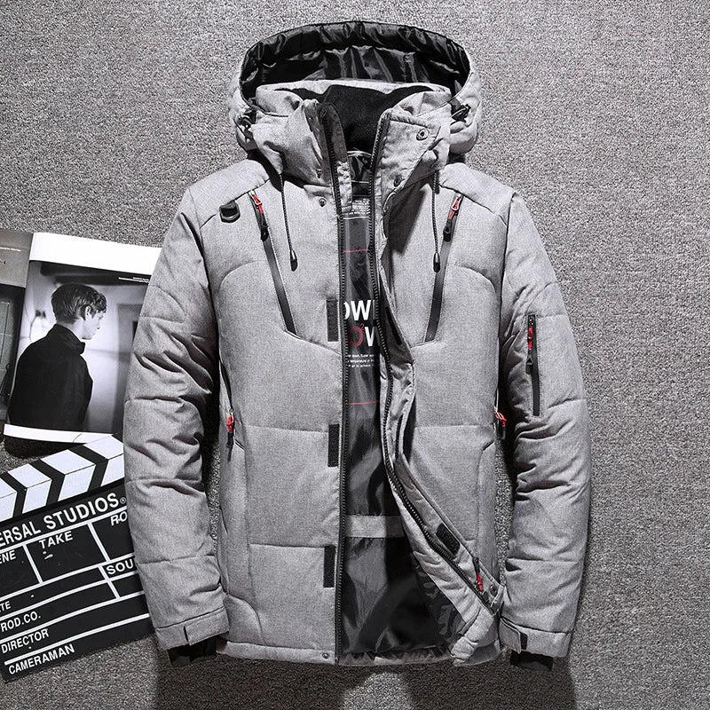 Lukas Herren Winterjacke: Warme, schmale Daunenjacke mit Kapuze
