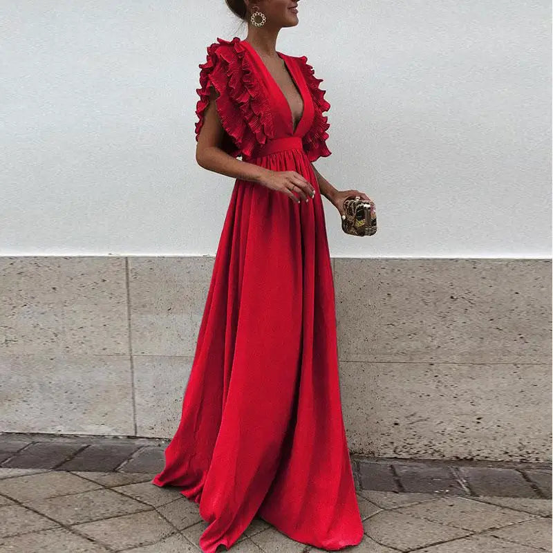 Raffiniertes Kleid mit Puffärmeln - Leora