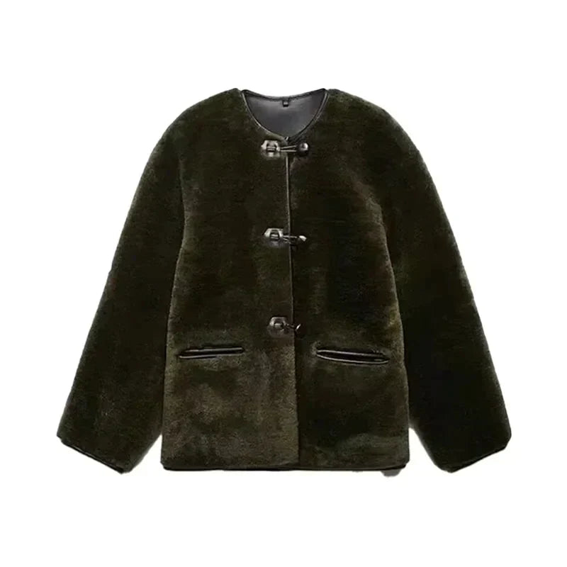 Krohn-e | Warmer Mantel mit Einem Knopf