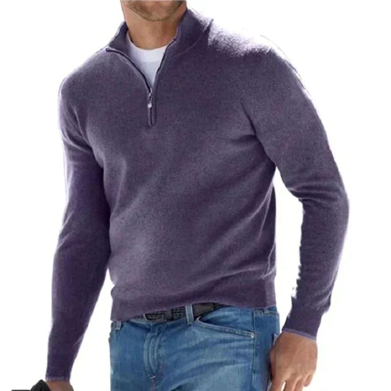Krohn-e | Polo Stylischer Reißverschluss Pullover für Herren