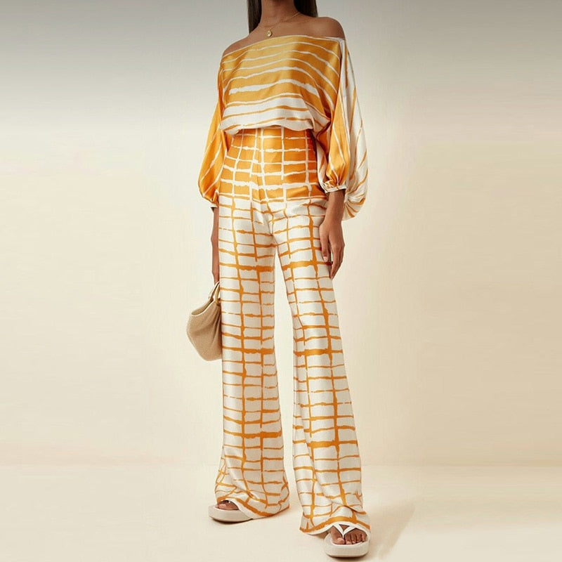 Auffälliges Muster, Off-Shoulder Set - Dylen