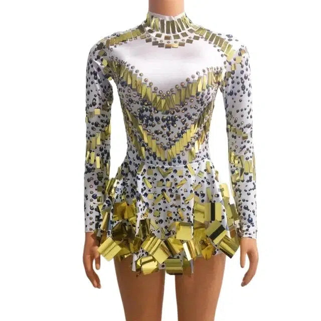 Fudus schwarzes Stretch-Partykleid für Bühne und Tanz