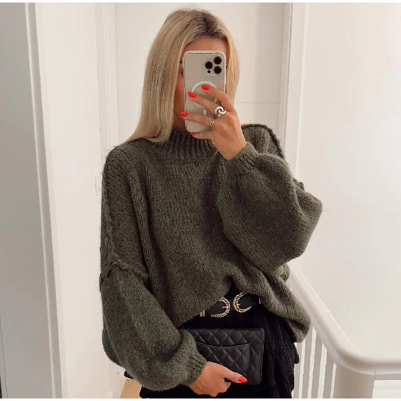 Krohn-e | Weicher Oversized Strickpullover Für Damen