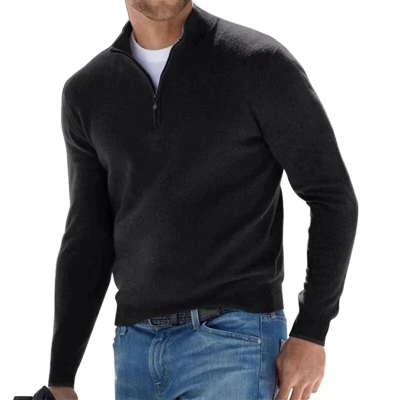 Krohn-e | Polo Stylischer Reißverschluss Pullover für Herren