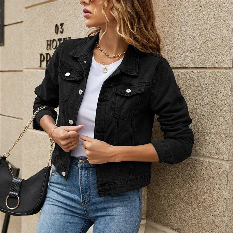 Krohn-e | Jeansjacke Modisch Nachhaltiges Denim mit Knopfleiste und Brusttaschen Perfekt für Lässige Outfits