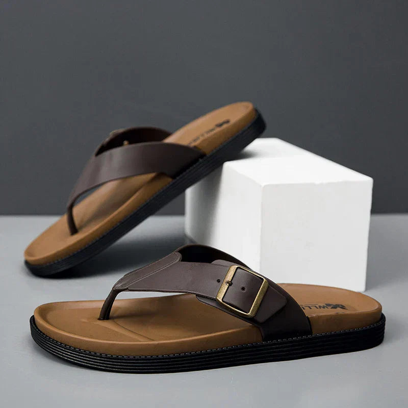 KROHN-E Damen Vegan Sandalen Beige Gepolstert