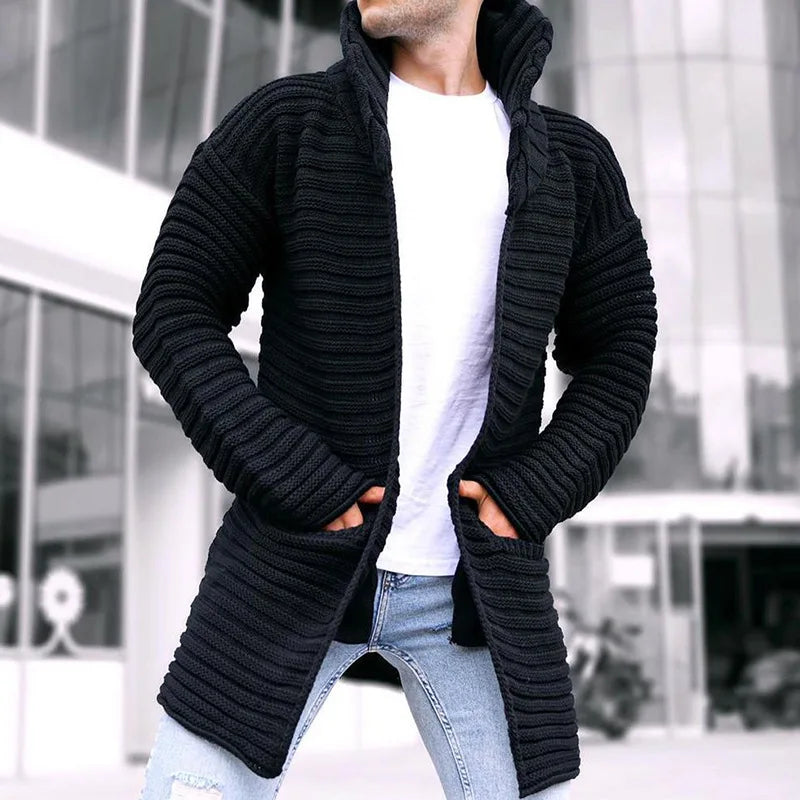US-amerikanische gerippte Strickjacke mit Schalkragen