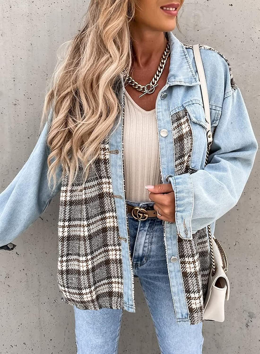 Jeansjacke mit langen Ärmeln und Knopfleiste – Modell Rosalind