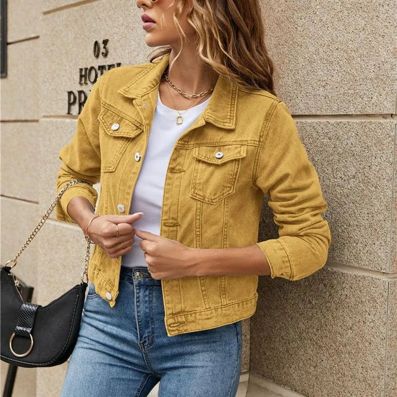 Krohn-e | Jeansjacke Modisch Nachhaltiges Denim mit Knopfleiste und Brusttaschen Perfekt für Lässige Outfits