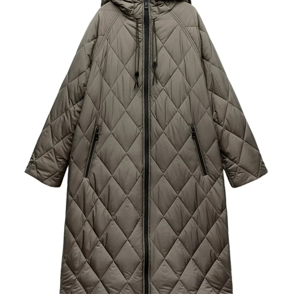 Krohn-e | Lässige Knielange Jacke mit Reißverschlussdetail