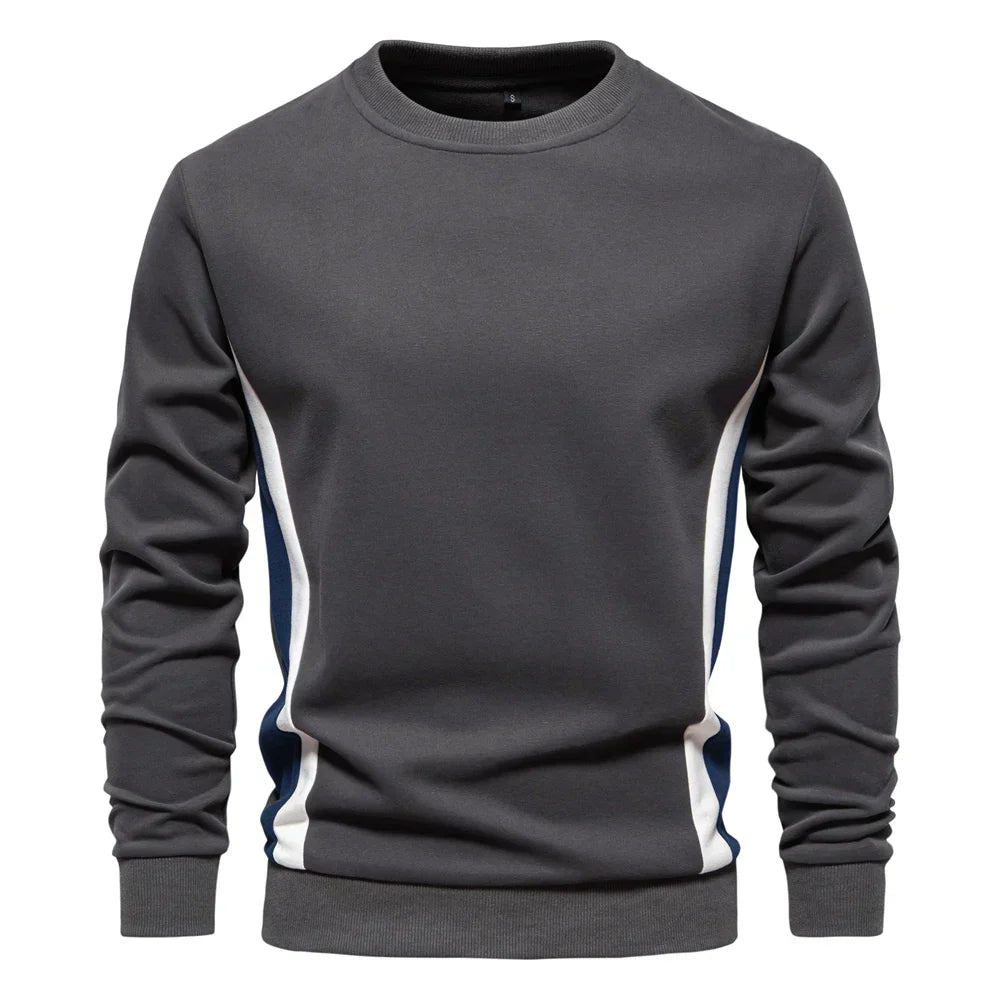 Milo | Herren Sweatshirt Rundhals Kontraststreifen seitlich