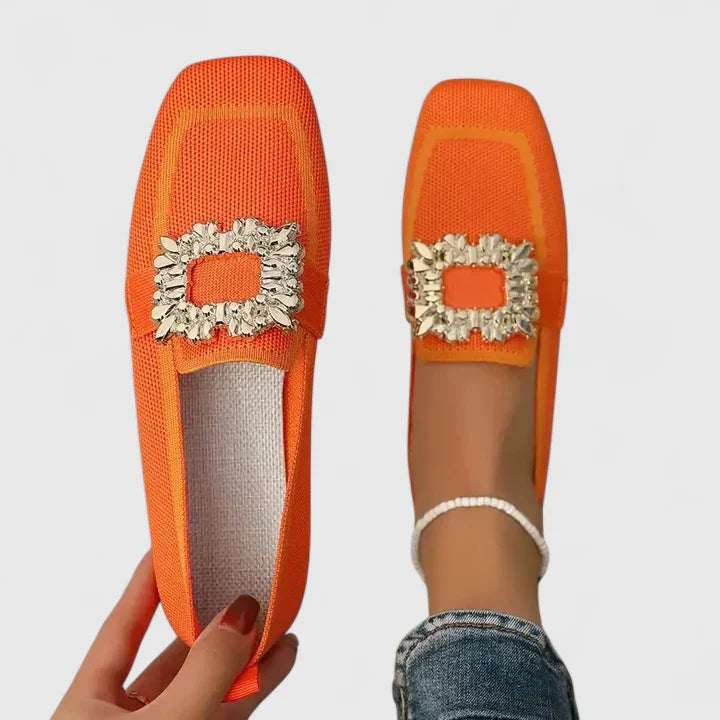 KROHN-E Damen Loafer Slip-On Stützende Sohle Bequem