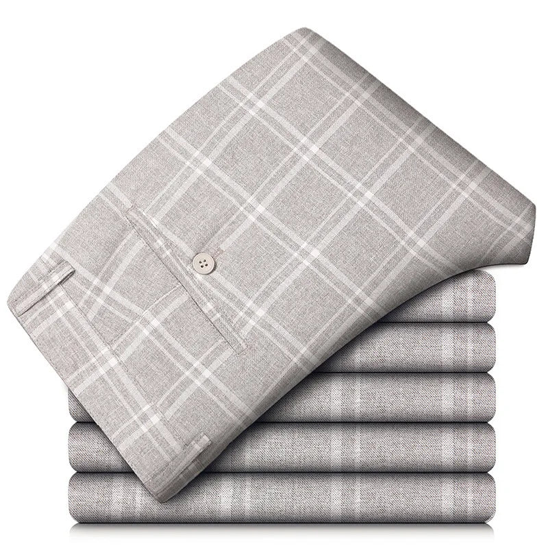 Herren-Stretchhose im eleganten Karomuster