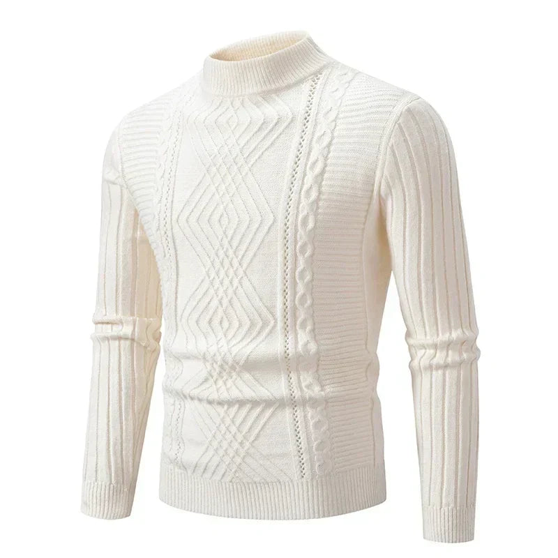 Krohn-e | Klassischer Strickpullover mit Struktur Weich und Warm Perfekt für Alltag und Fest