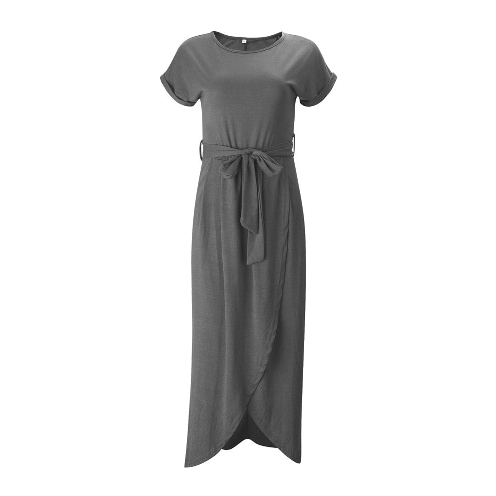 Damen-Maxikleid mit Seitenschlitz, lässiger Schnitt