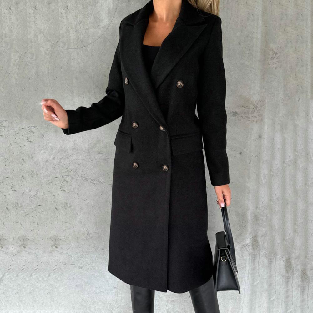 Krohn-e | Klassische Lange Jacke Wollmischung Elegant und Zeitlos