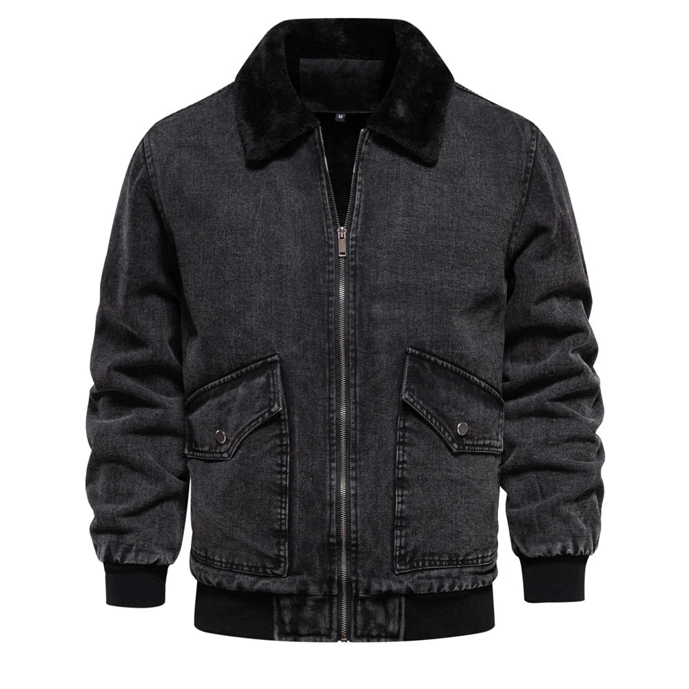Krohn-e | Herren Jeansjacke warm gefüttert
