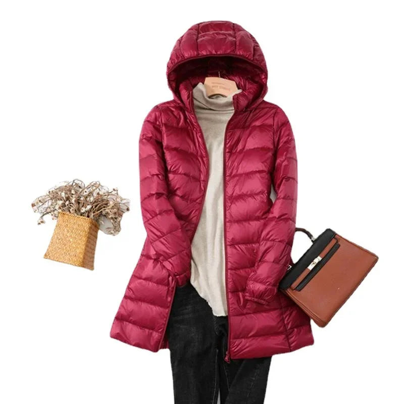 Krohn-e | faltbare Pufferjacke - stilvolle isolierte Jacke mit abnehmbarem Kapuze