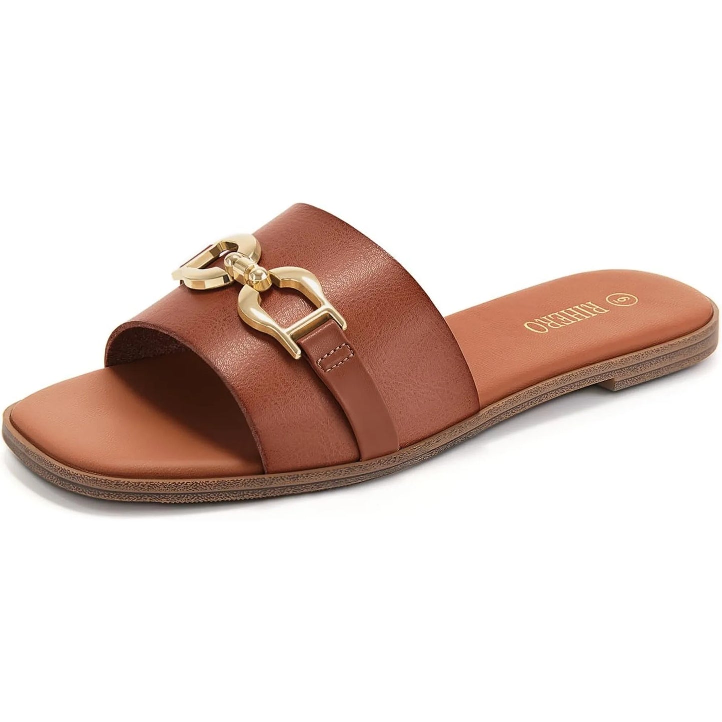KROHN-E Damen Sandalen Verstellbare Schnalle Comfort Beige
