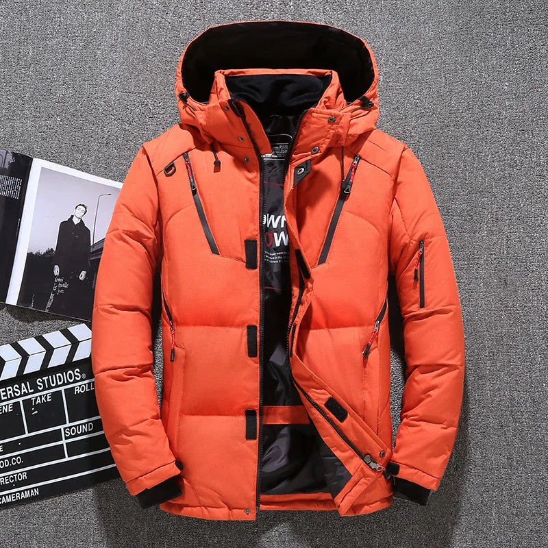 Lukas Herren Winterjacke: Warme, schmale Daunenjacke mit Kapuze