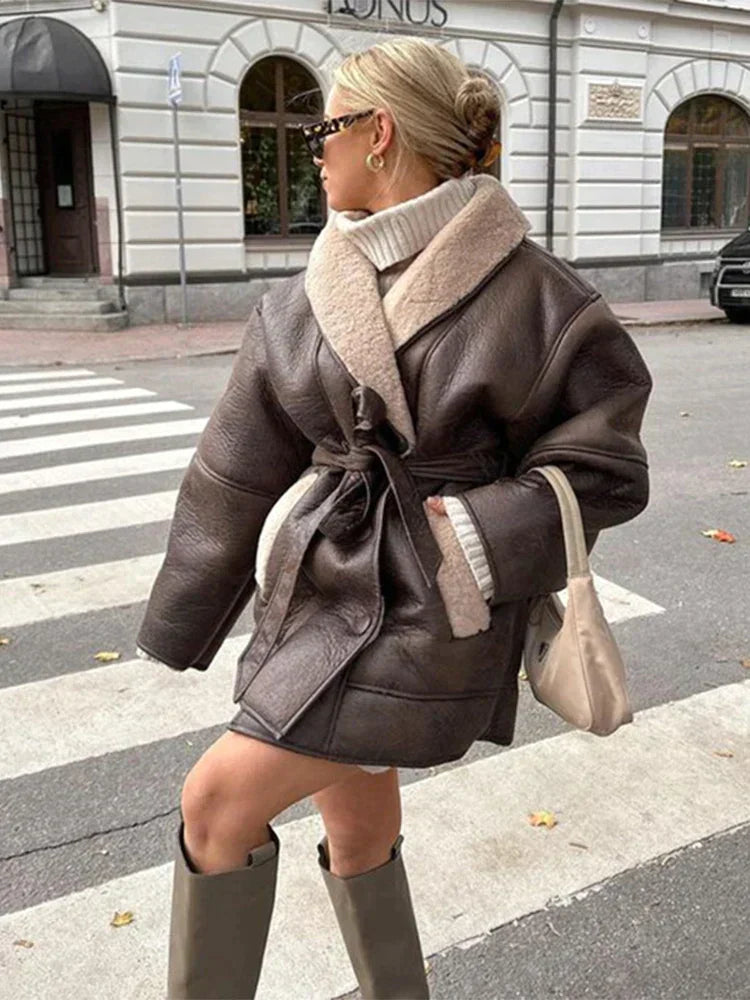 Krohn-e | Winterlederjacke mit Pelz