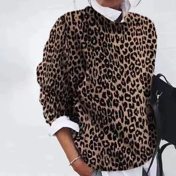 Edler Pullover mit Olive-Druck