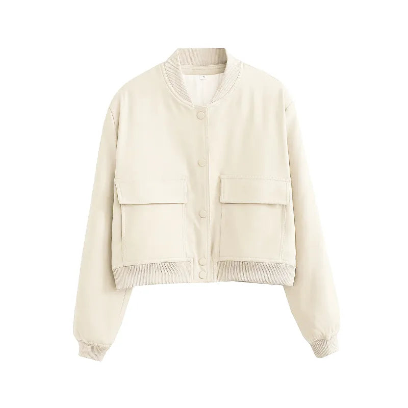 Avelena Vintage Bomberjacke mit Seitentaschen