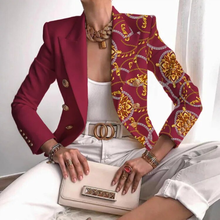 Taillierter Blazer mit Druck