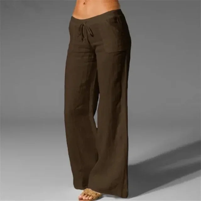 Weite Damen-Leinenhose im lässigen Stil