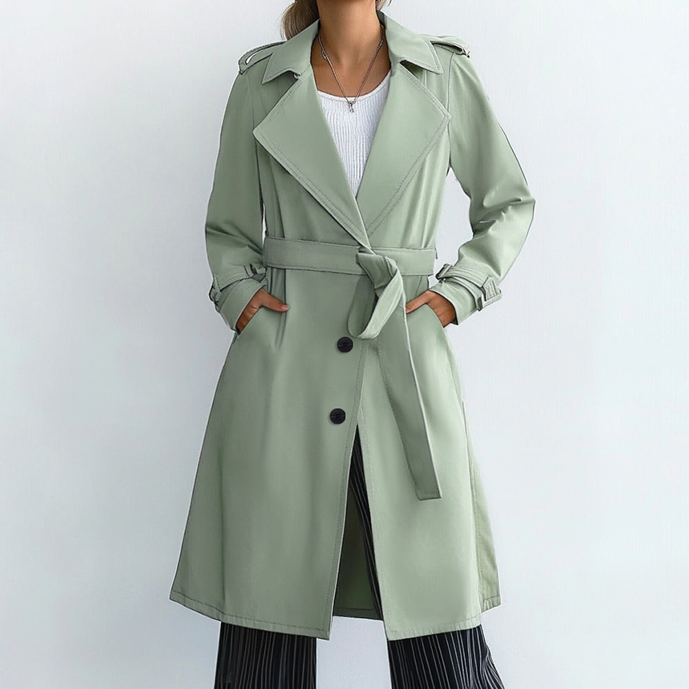 Krohn-e | Klassischer Trenchcoat mit Gürtel