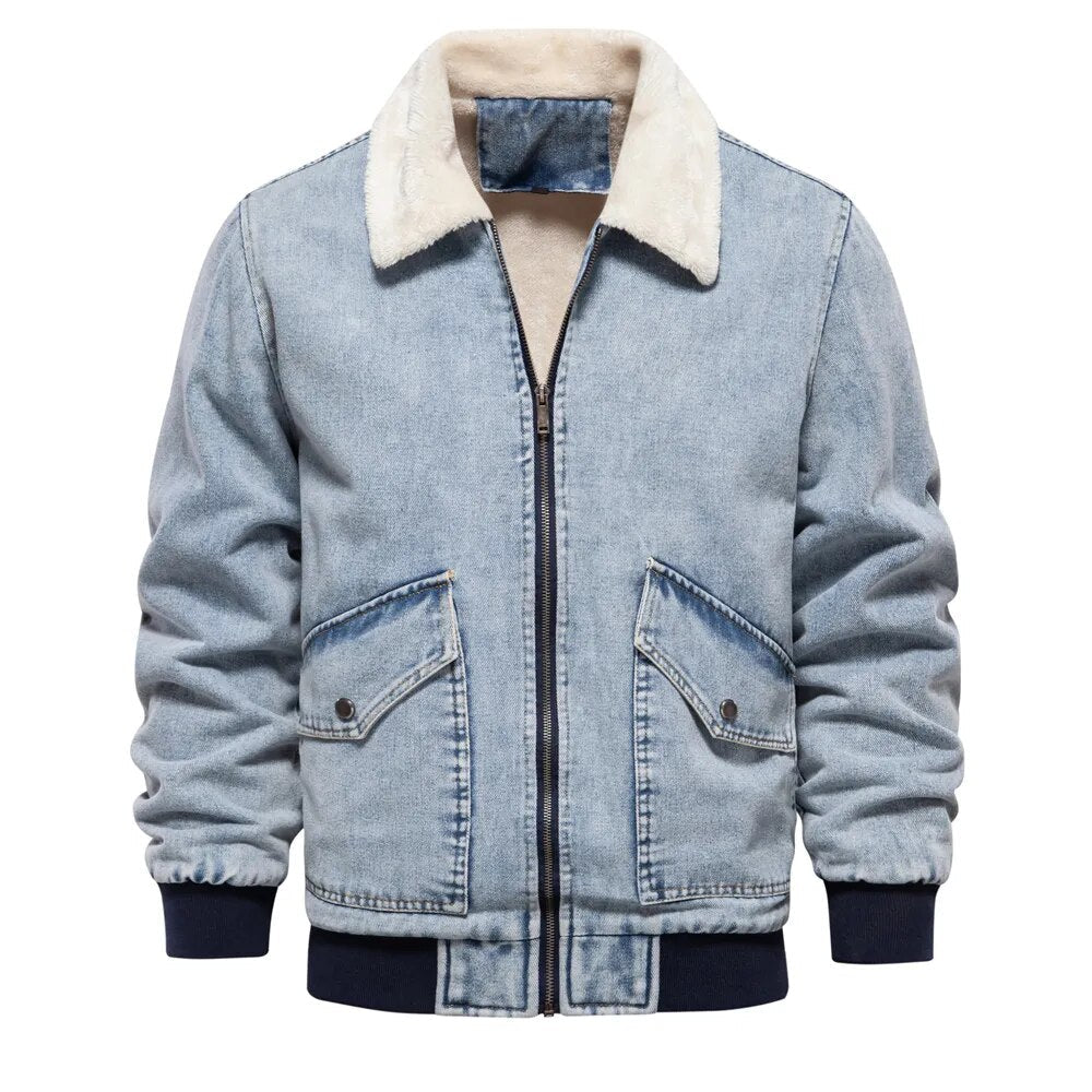 Krohn-e | Herren Jeansjacke warm gefüttert