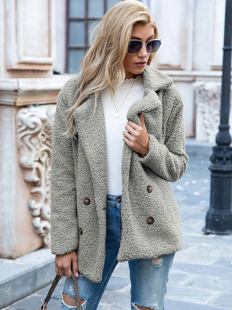 Krohn-e | Warmer Teddy-Mantel Damen