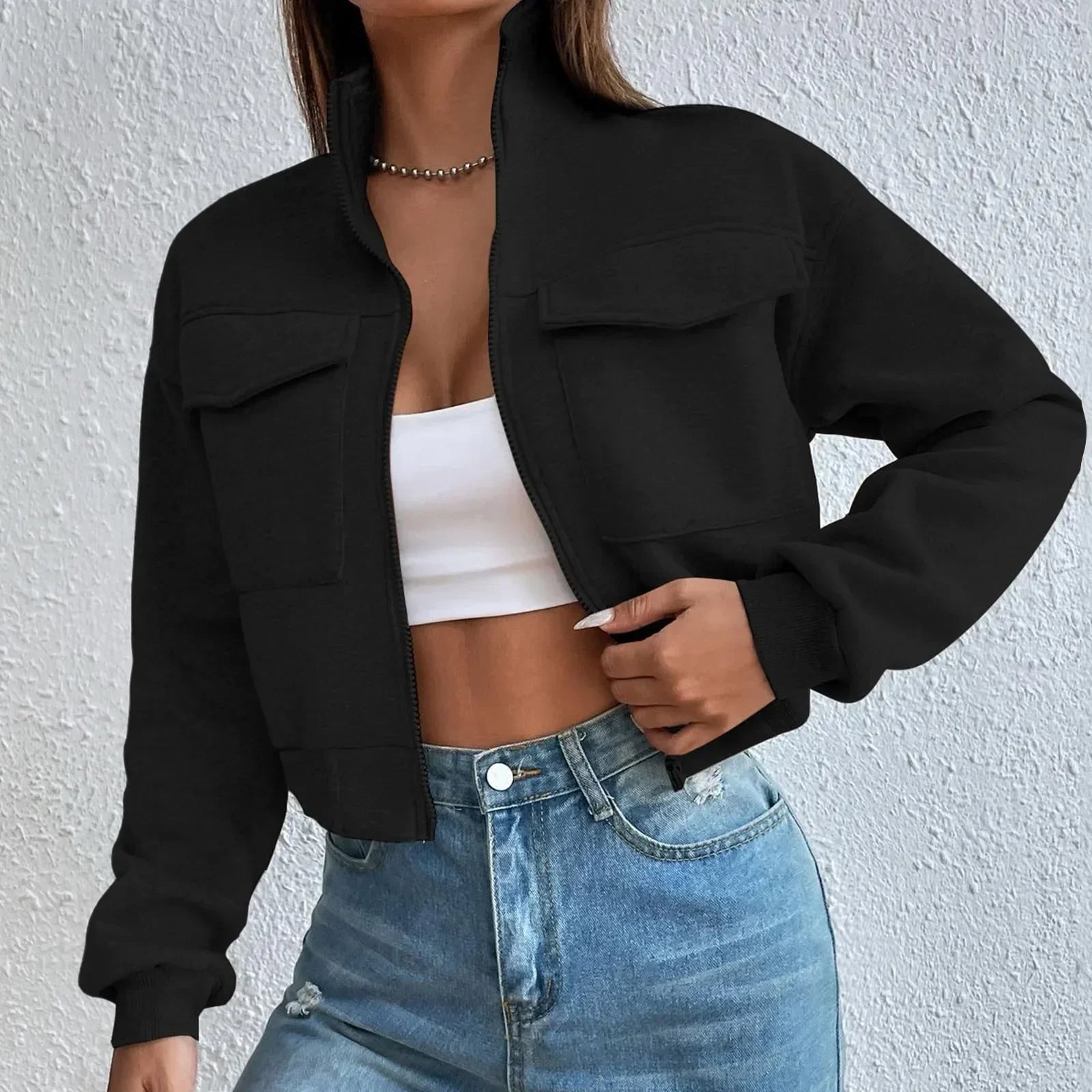 Krohn-e | Stilvolles Zip Up Crop Top