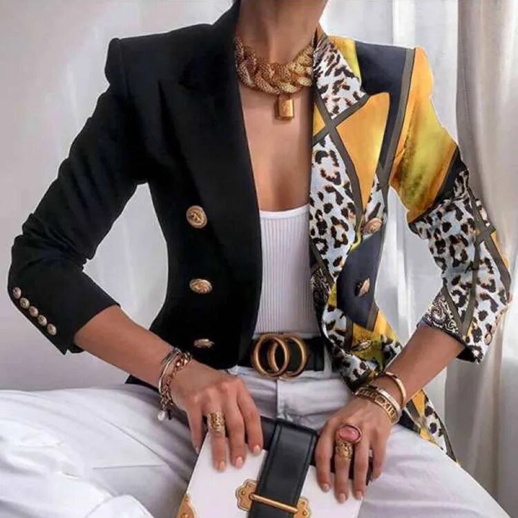 Taillierter Blazer mit Druck
