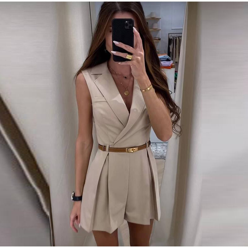 Quinlyn Damen Jumpsuit ohne Ärmel