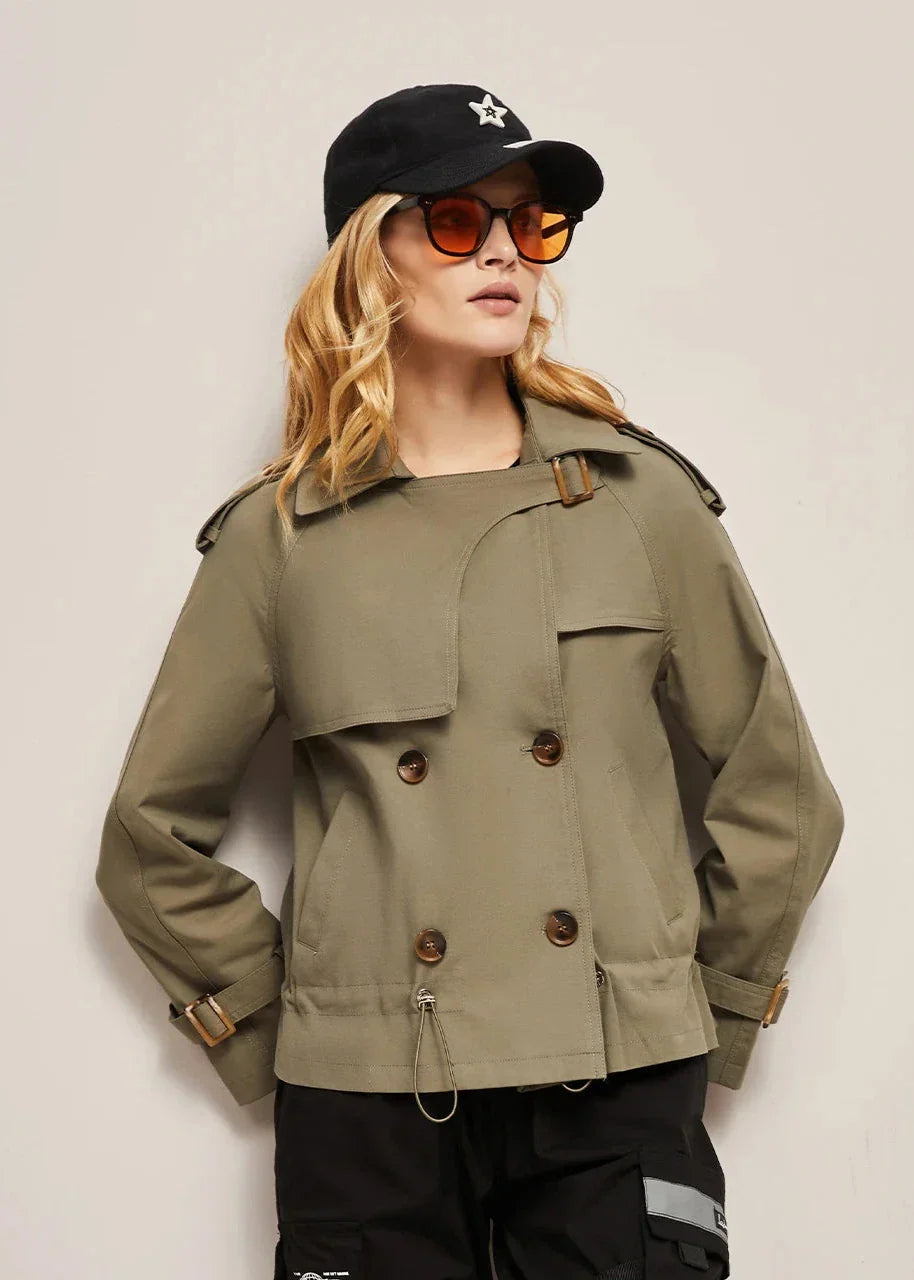 Krohn-e | Doppelreihiger Trenchcoat für Damen - formelle und lässige Jacke