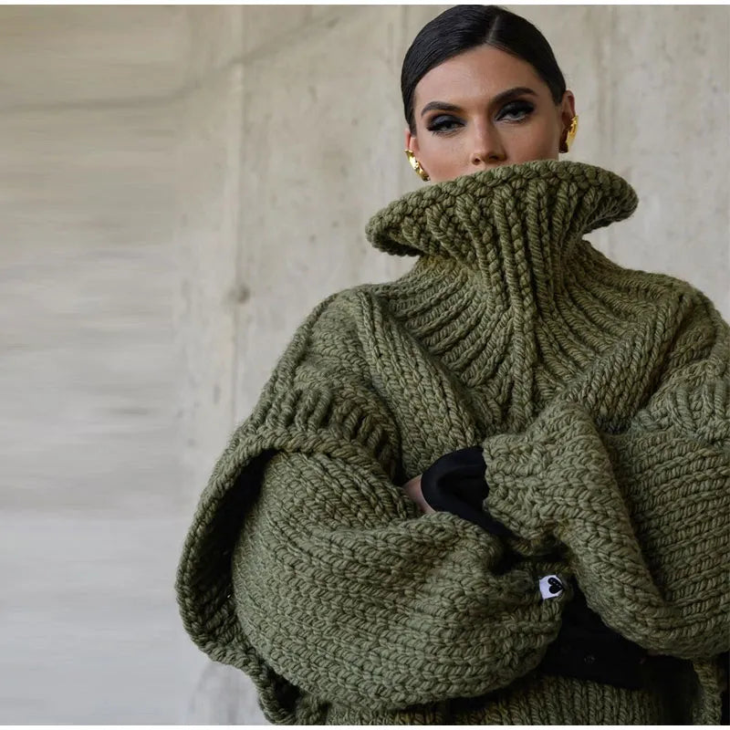 Krohn-e | Chunky Strickpullover Oversized und Trendy Perfekt für Den Herbst