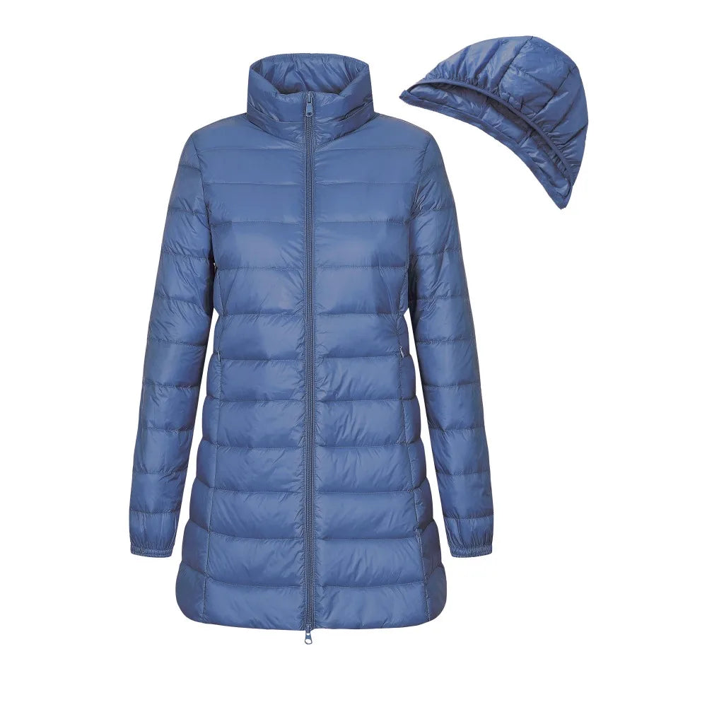 Krohn-e | Winter Daunenjacke mit Kapuze - Lang