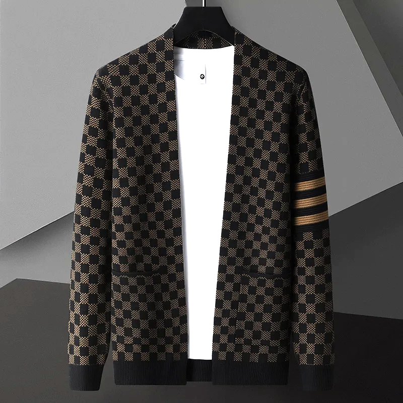Krohn-e | Gemusteter Cardigan Strick Elegant, Stilvoll