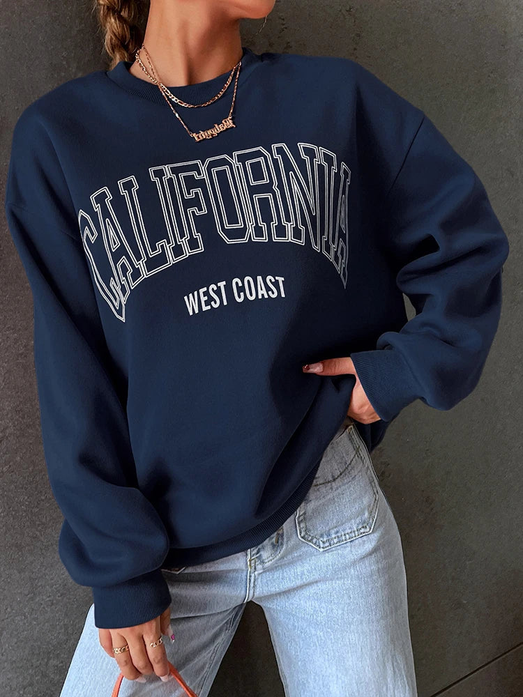 Trendiger Damen-Sweatshirt von Fudus mit Kalifornien Westküsten-Print