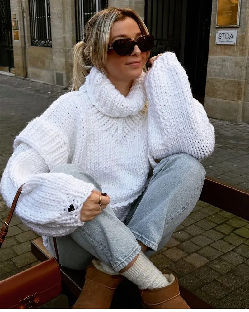 Krohn-e | Chunky Strickpullover Oversized und Trendy Perfekt für Den Herbst